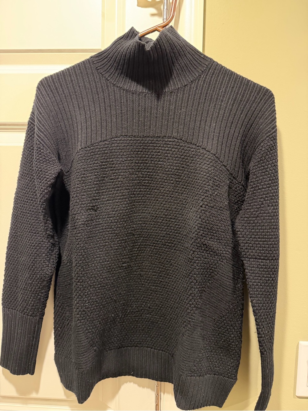 Lululemon Black Ribbed Mock Neck Sweater